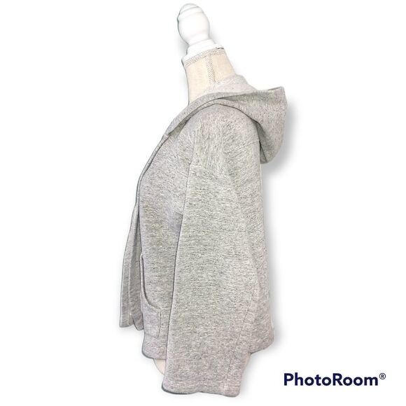 Madewell Miles heather grey cozy open front hooded sweatshirt jacket - Picture 6 of 7